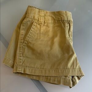 J. Crew Avocado Green Lightly Distressed 3” Cotton City Shorts Size 8